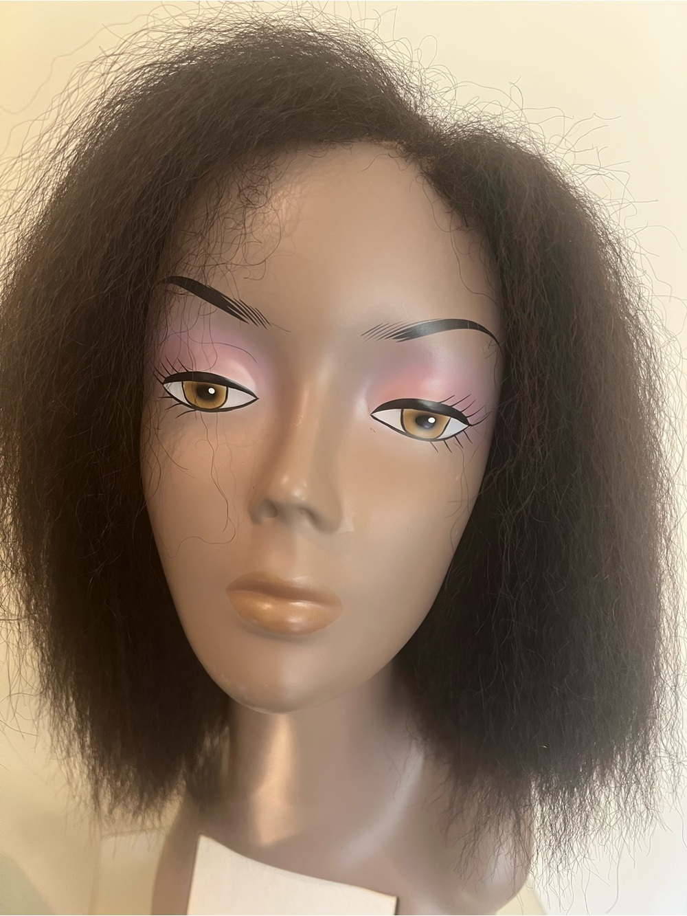 100% Human Hair Natural 4C Edges Kinky Straight Bob Lace Front.